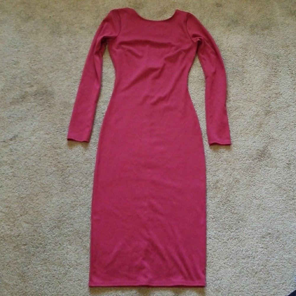 Nasty Gal Maroon Midi Dress S